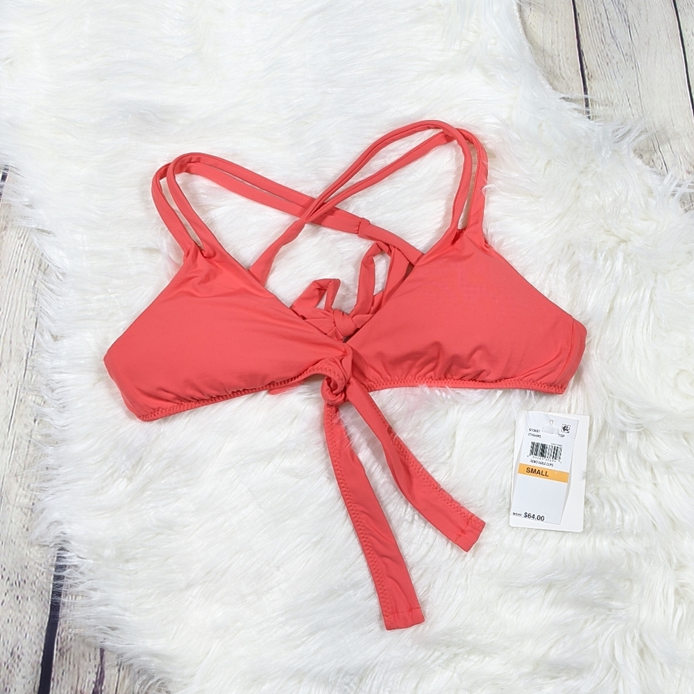 Becca Swim Bikini Top Coral Small NWT